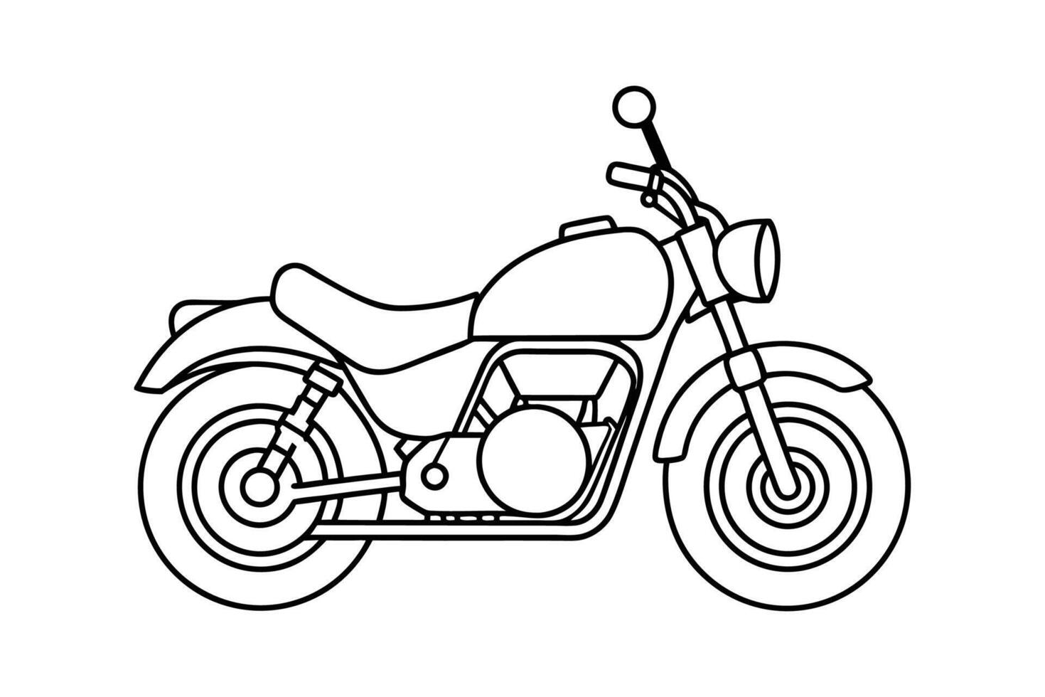 Motorcycle Design Line Art Illustration vector