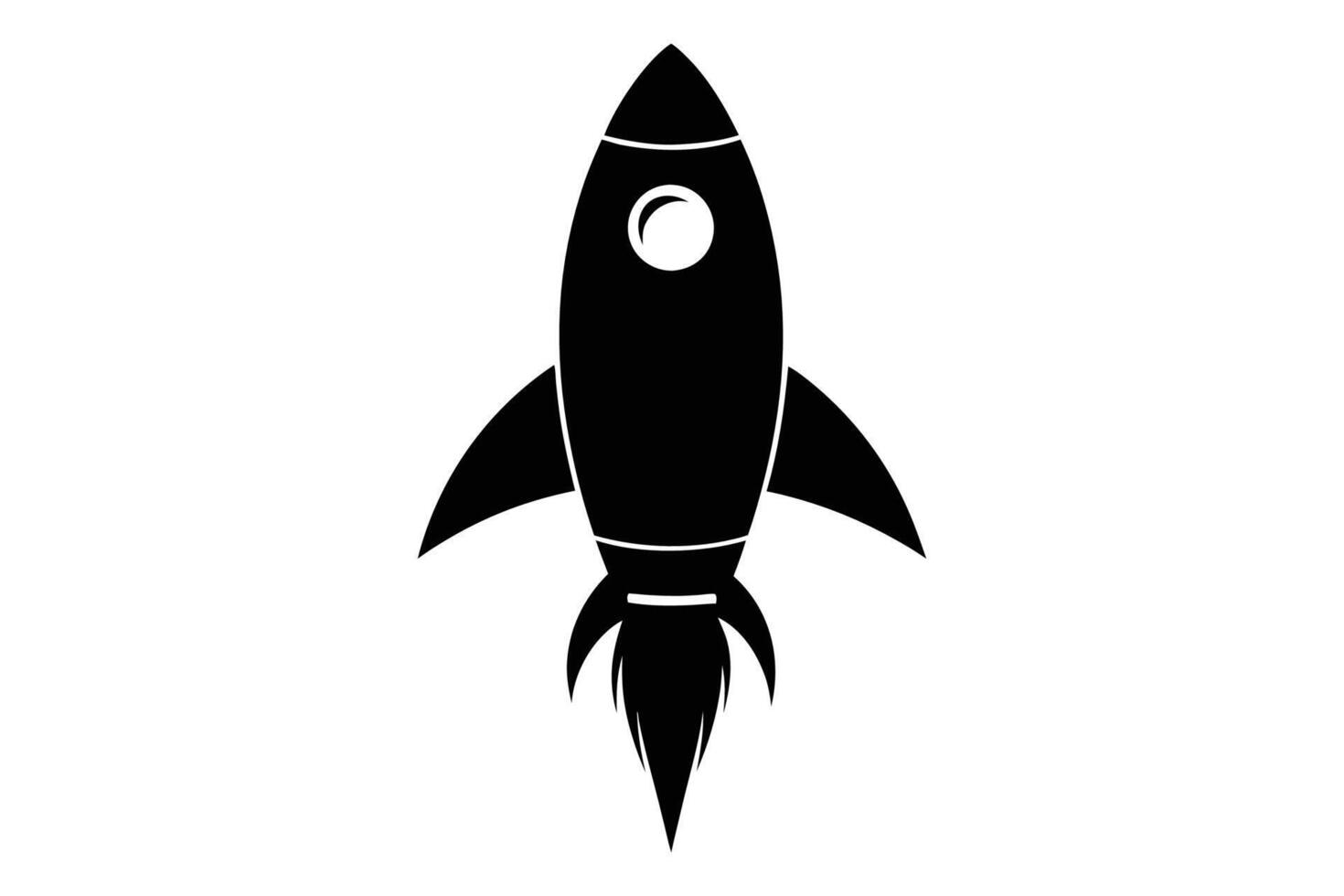 Modern Rocket Space silhouette vector