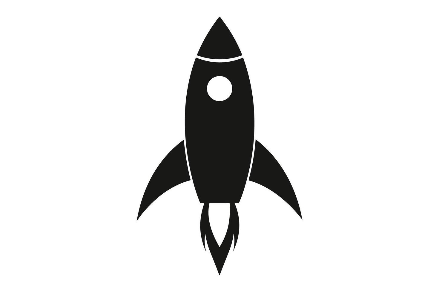 Modern Rocket Space silhouette Illustration Background vector