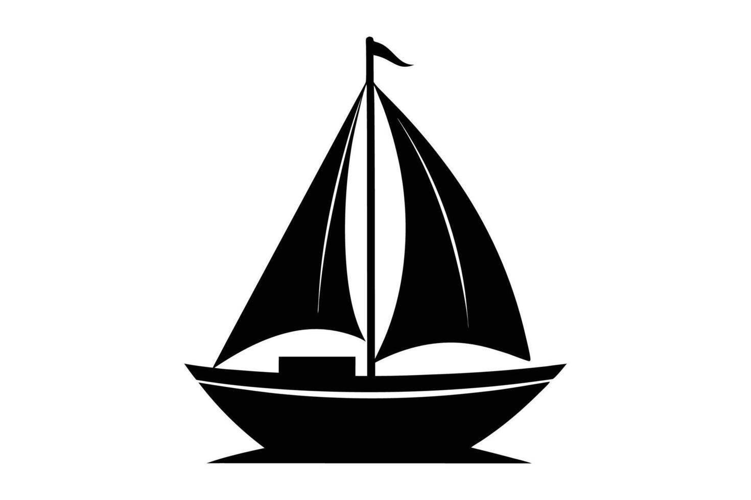 Sailboat silhouette icon vector