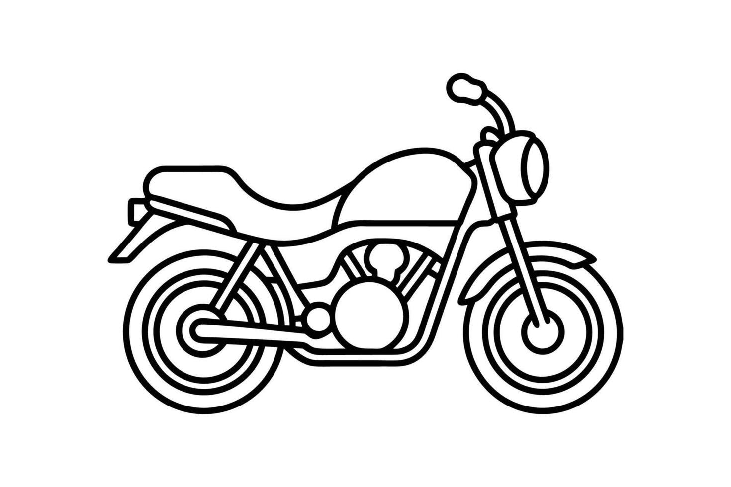 Motorcycle Line Art Illustration vector