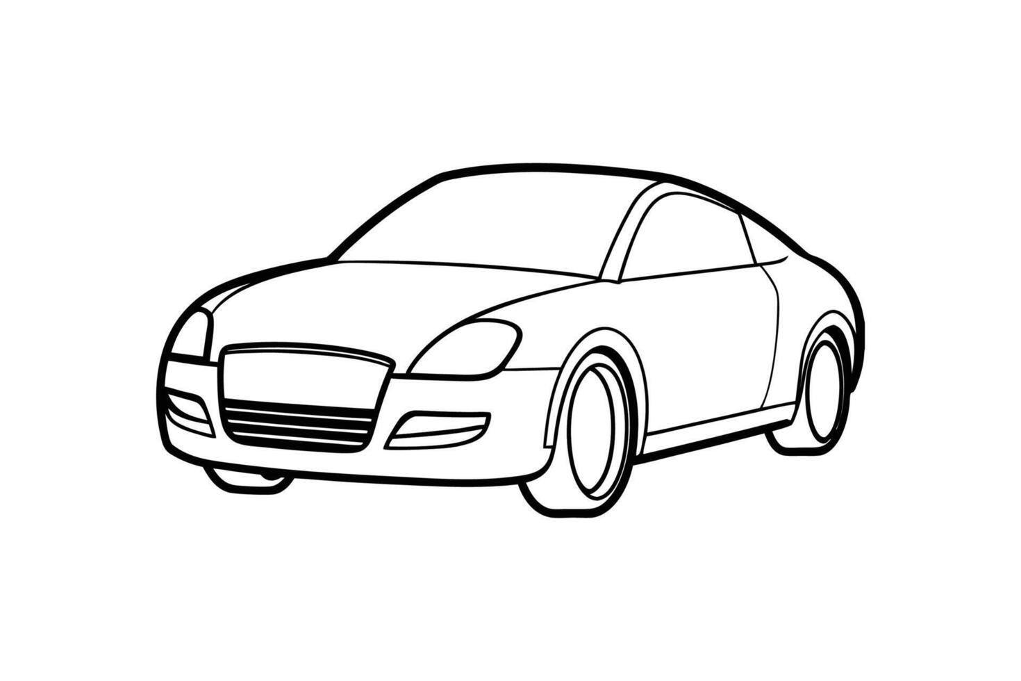 Modern Car Line Art Illustration Background vector