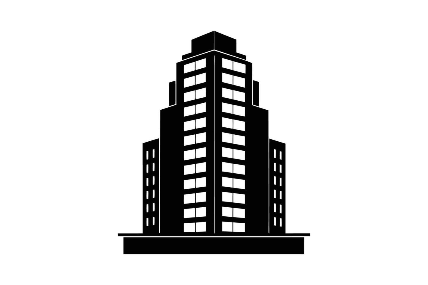 High rise Building Silhouette Illustration Design vector