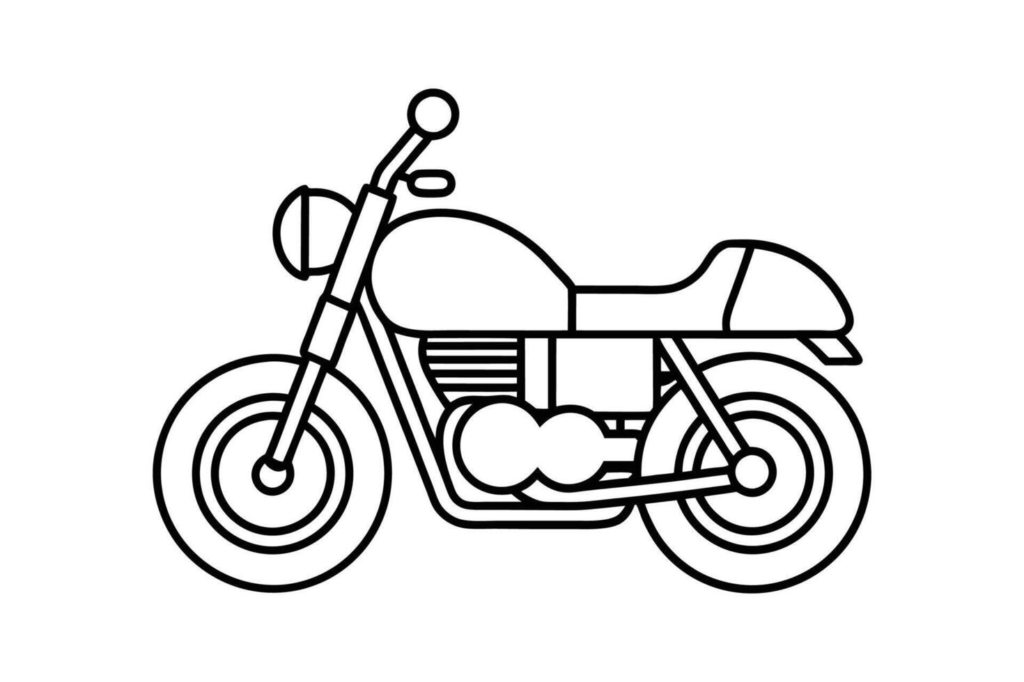Retro Motorcycle Line Art Illustration Background vector