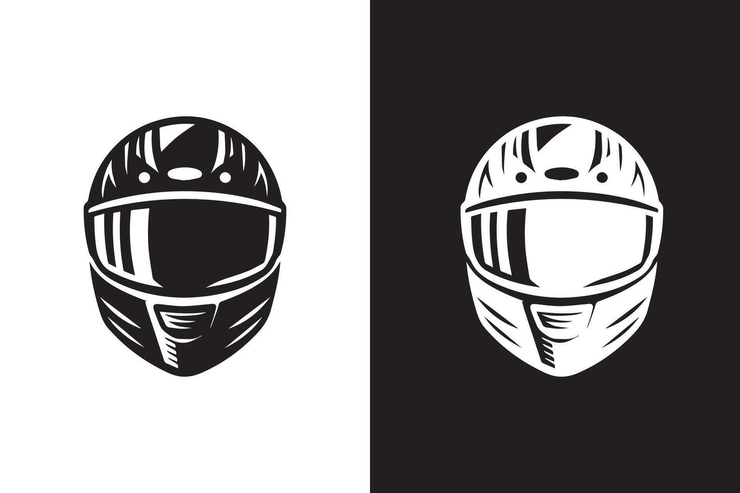 Motorcycle Helmet Design Silhouette vector