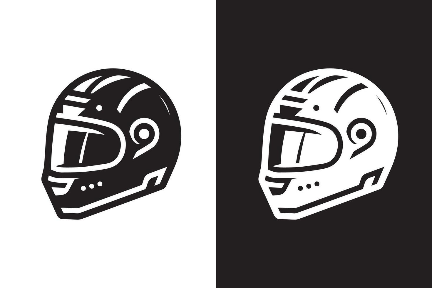 Motorcycle Helmet Design Silhouette art vector