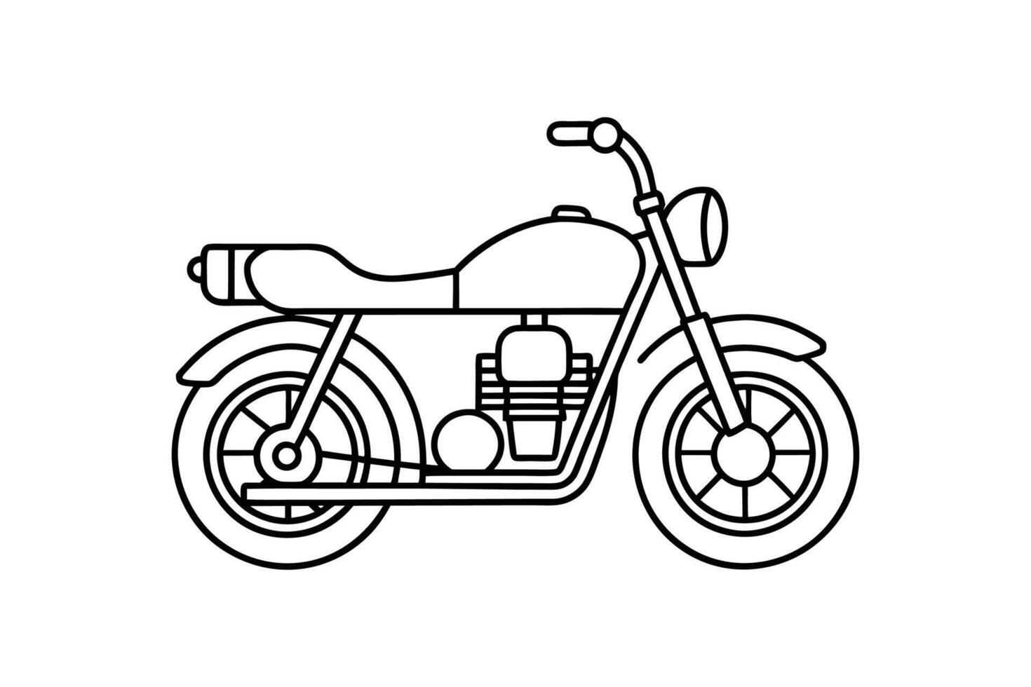 Motorcycle Line Art Design image vector