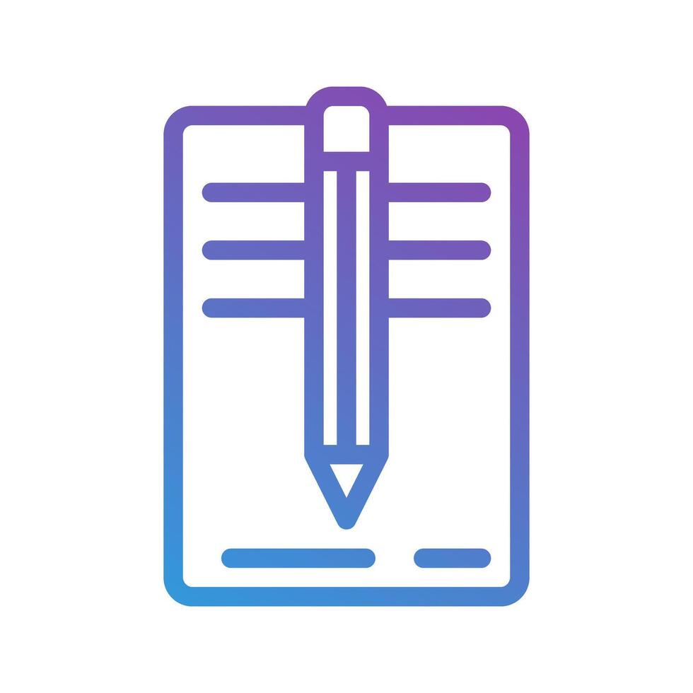 Pencil and paper gradient icons. perfect for university, education and office. editable stroke, suitable for websites, UI and interfaces. vector