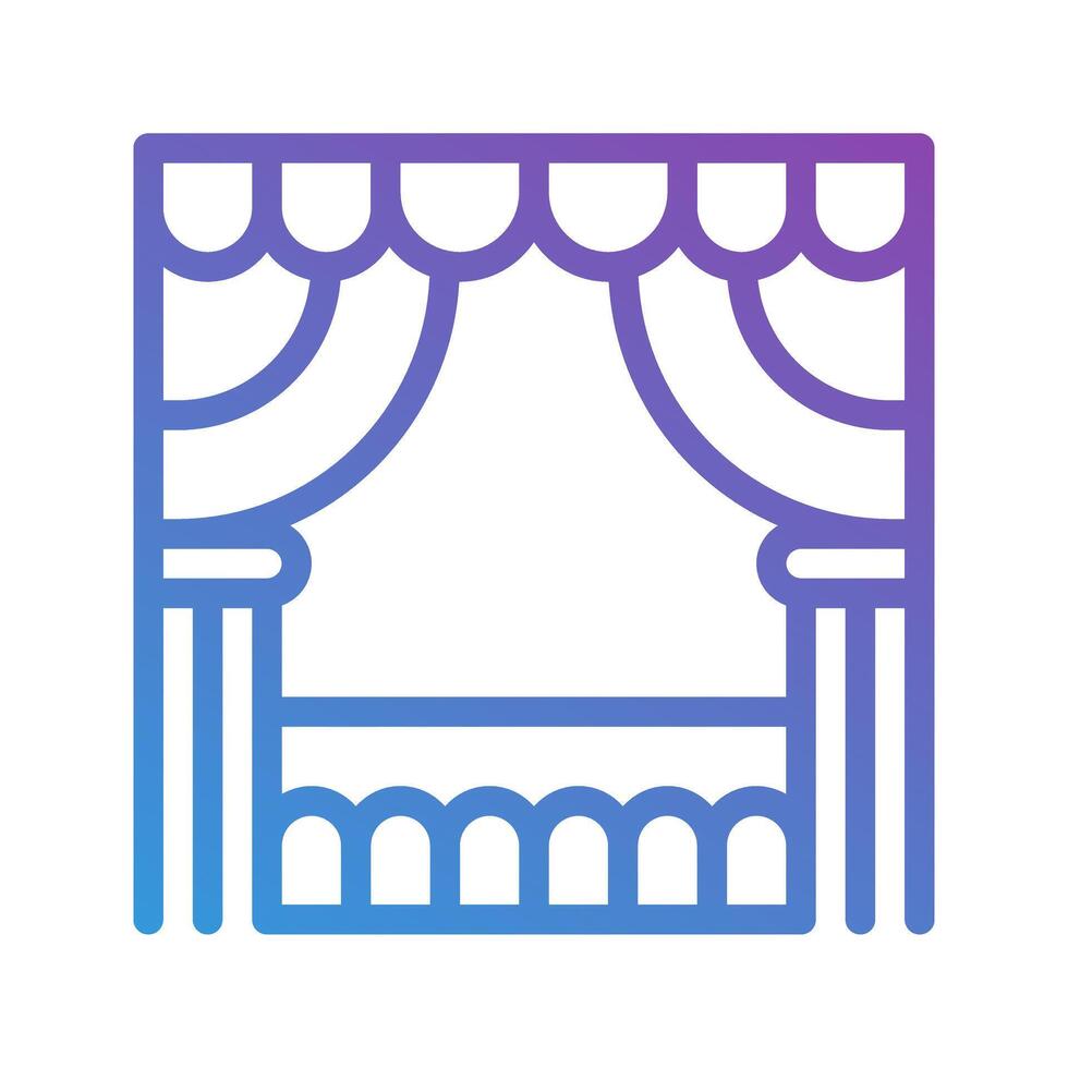 Auditorium gradient icons. perfect for theater, entertainment and holidays. editable stroke, suitable for websites, UI and interfaces. vector