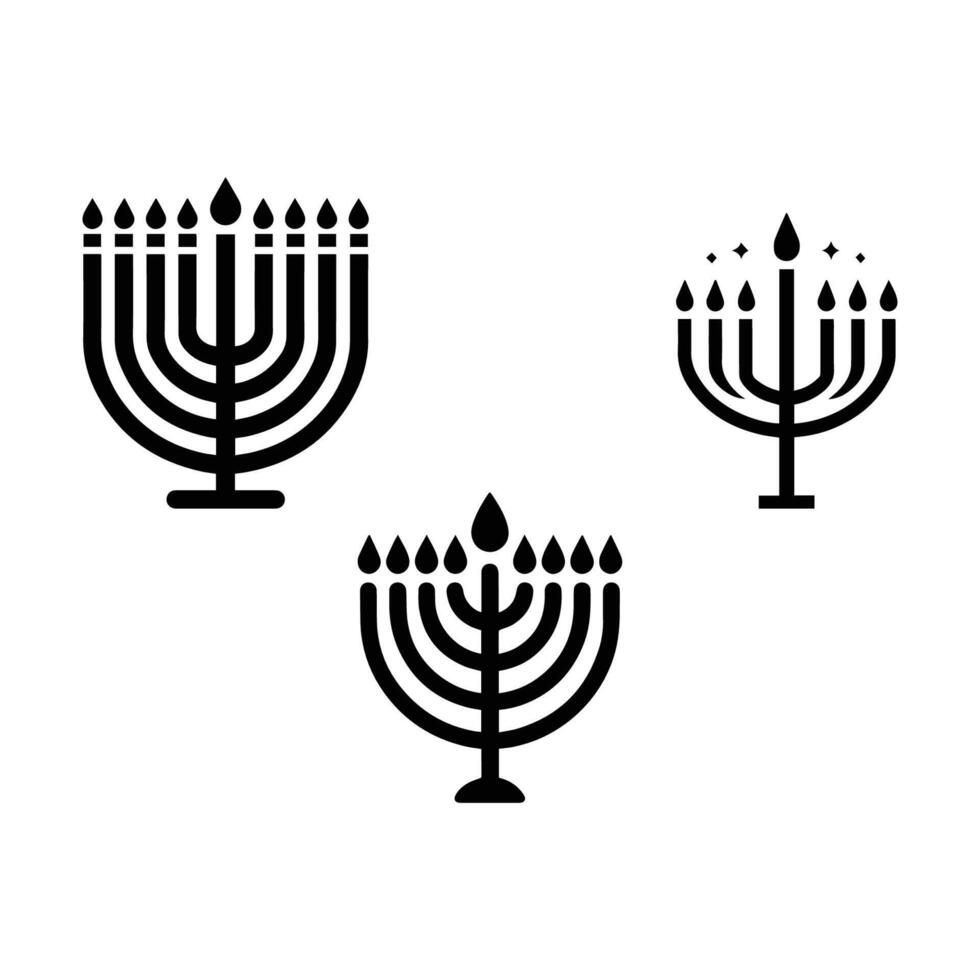 Hanukkah candlelight silhouette. vector