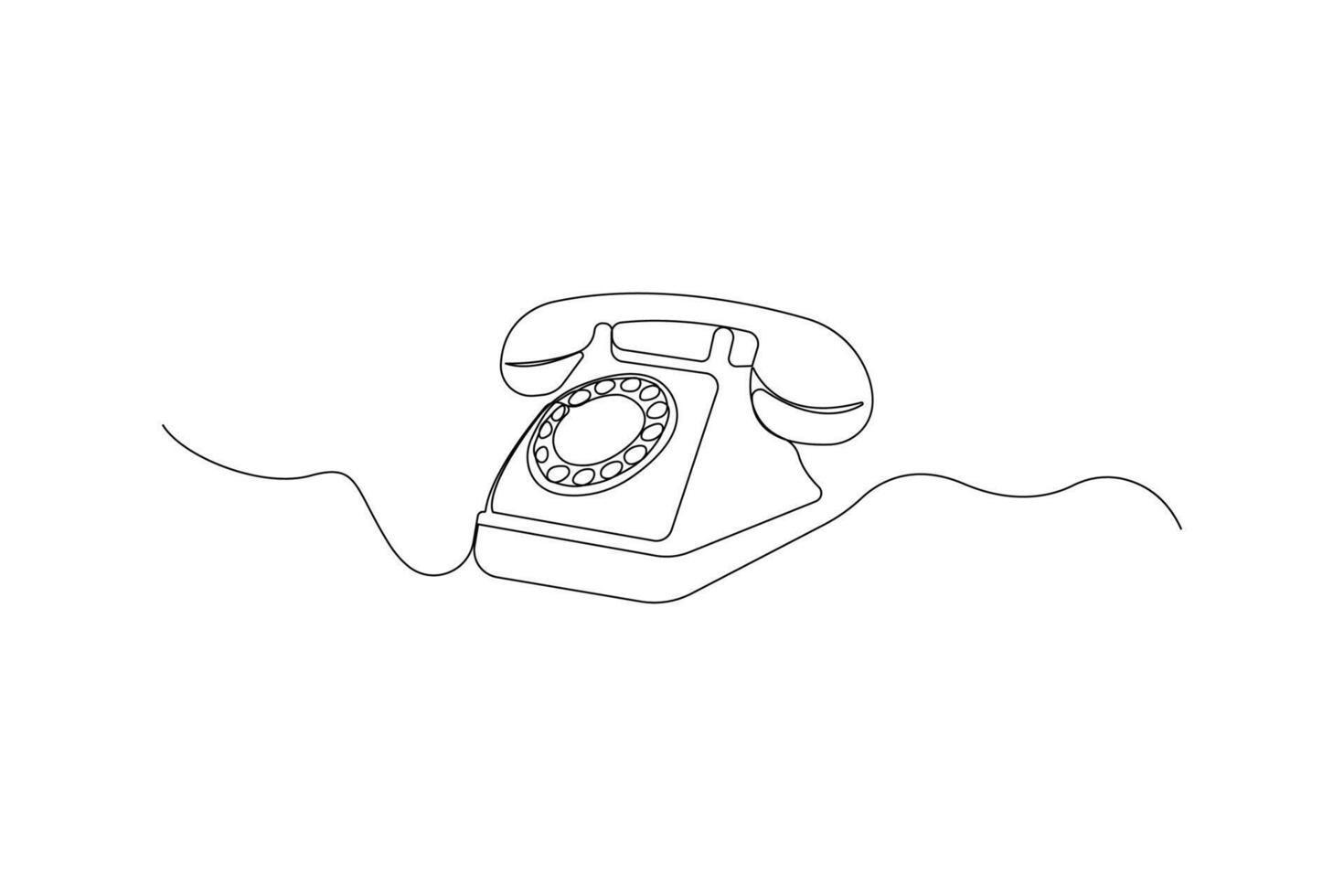 Hand-drawn telephone continuous line art drawing. Communication concept background. vector