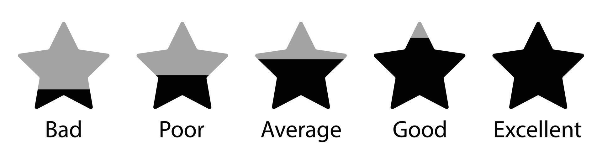rating star in black colour, feedback icoms vector