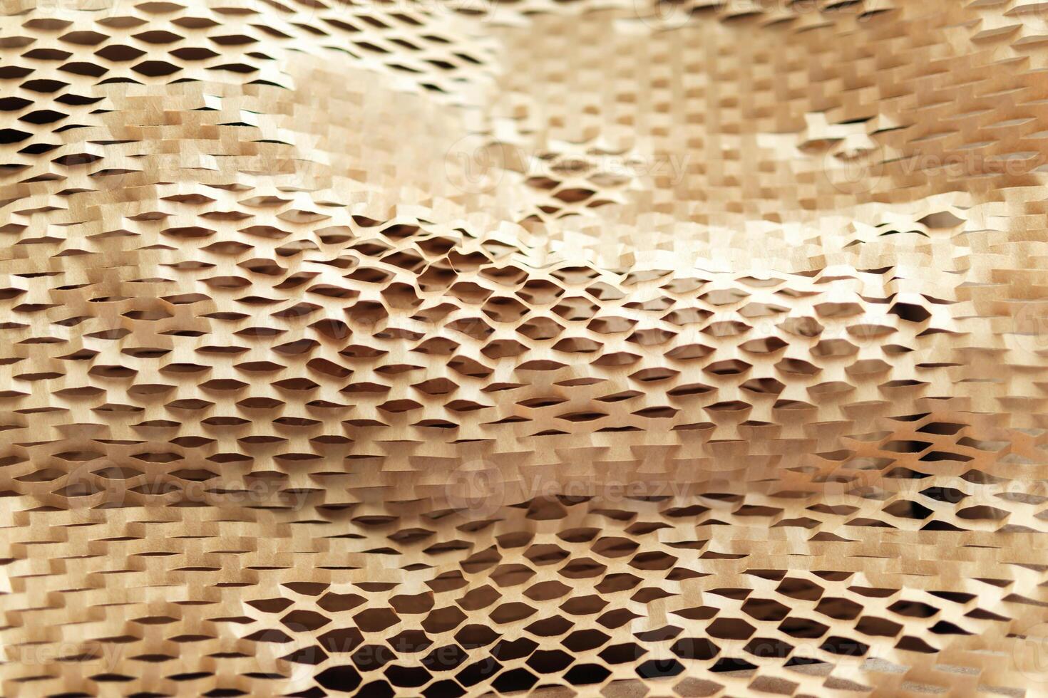Eco friendly brown paper honeycomb wrap for product packaging parcel carton box photo