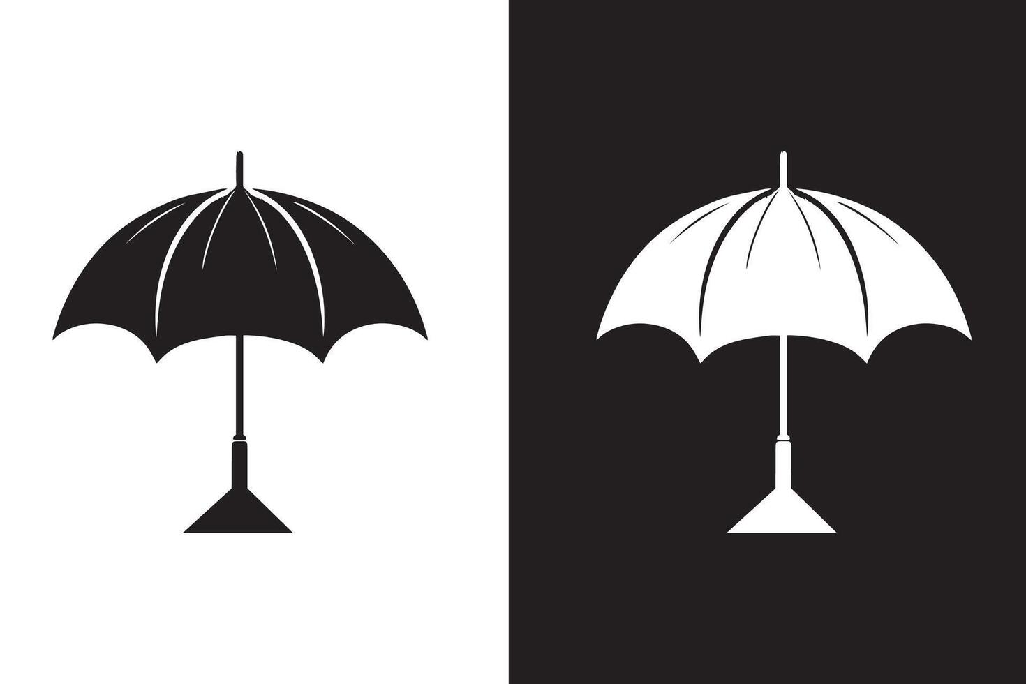 Umbrella silhouette Illustration art vector