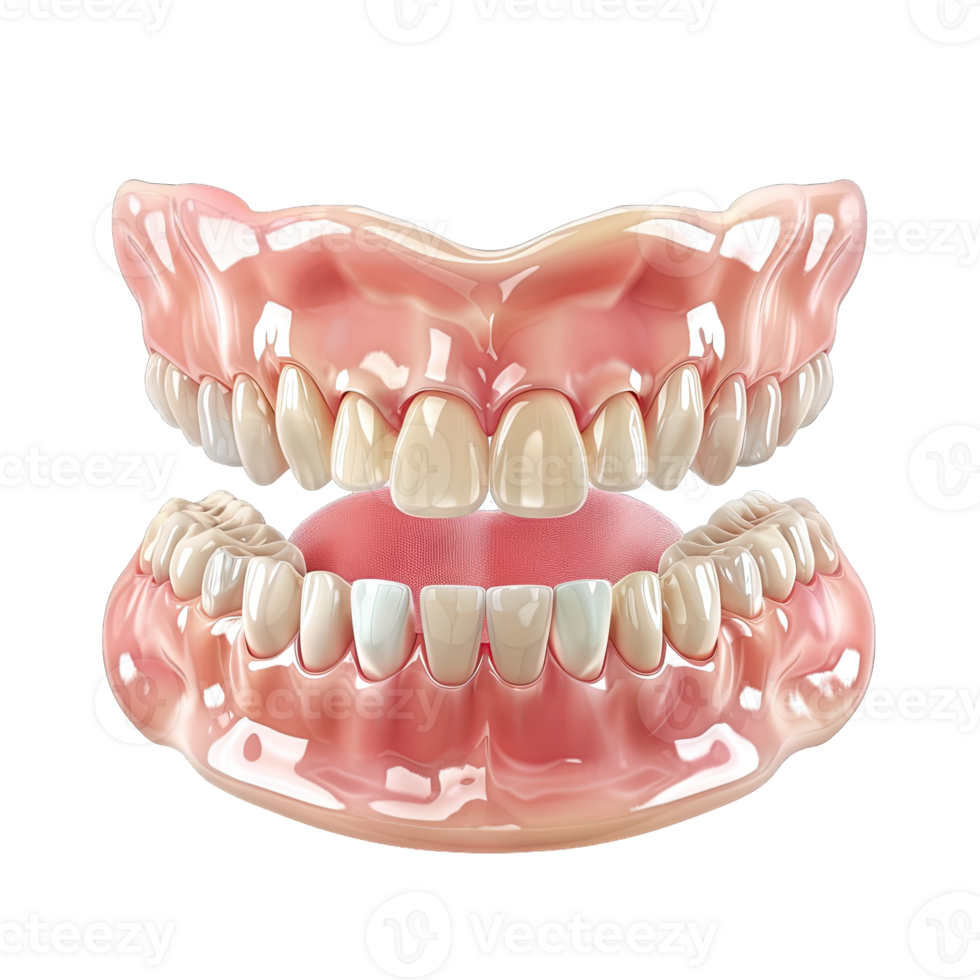 Realistic dental model showcasing upper and lower teeth for educational purposes in dentistry and oral health. png