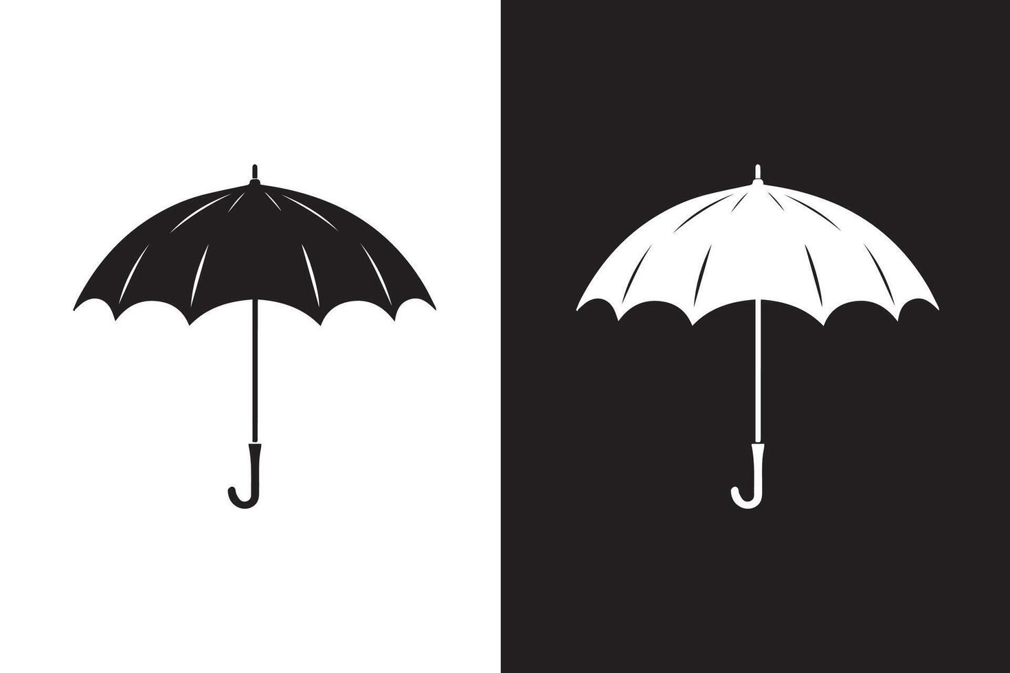 Umbrella silhouette Illustration Design vector
