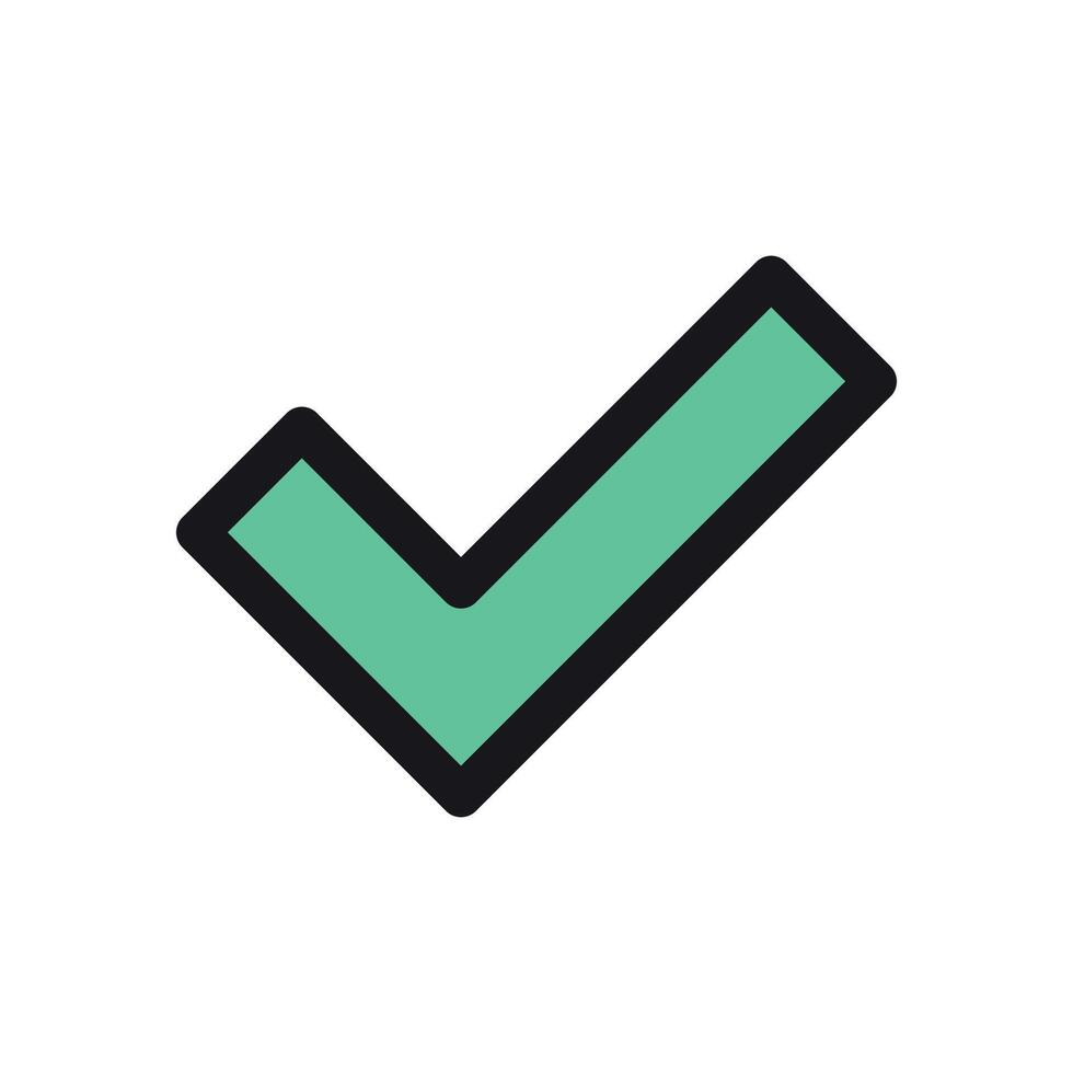 Simple icon on a theme check mark, authorised vector