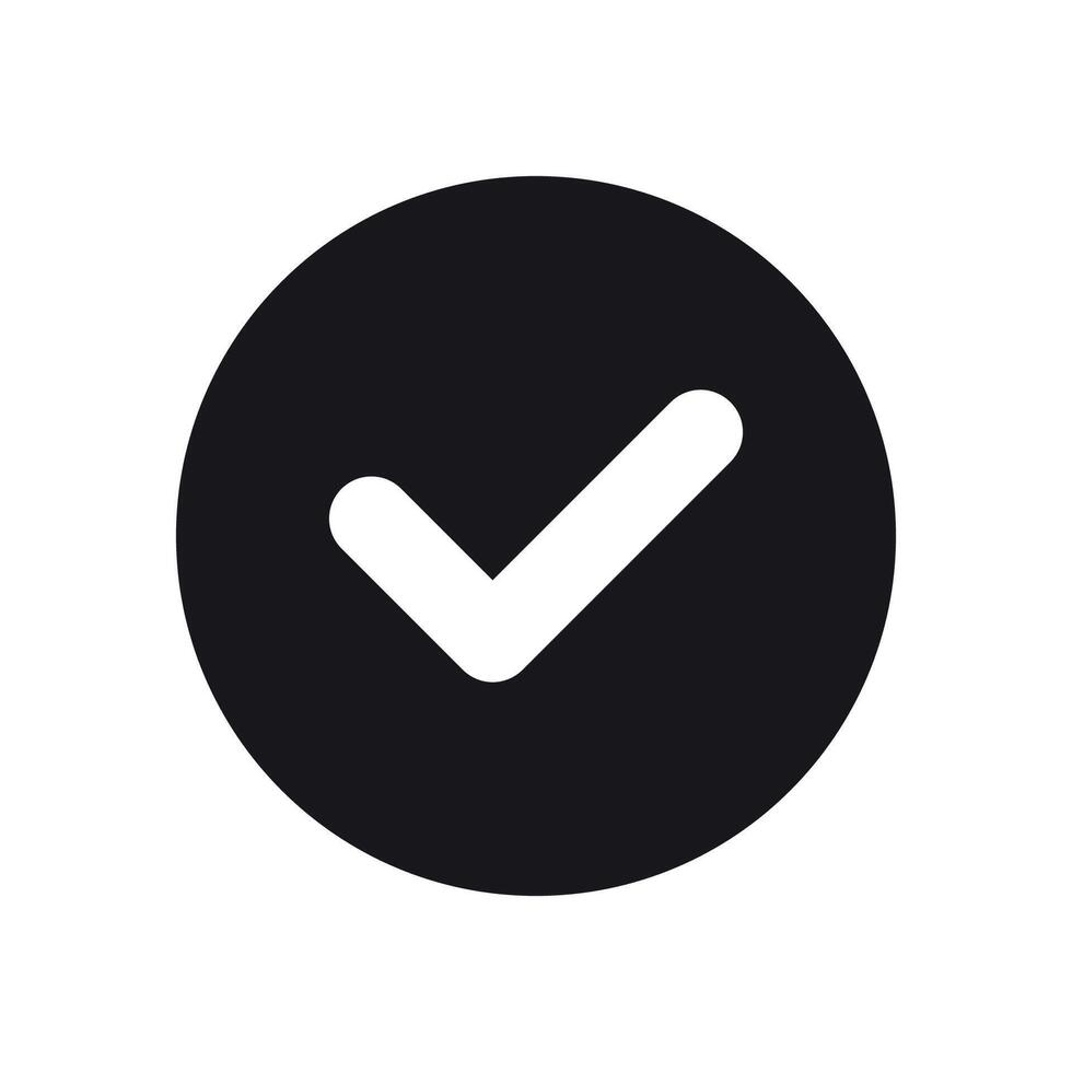 Simple icon on a theme check mark, recognised vector