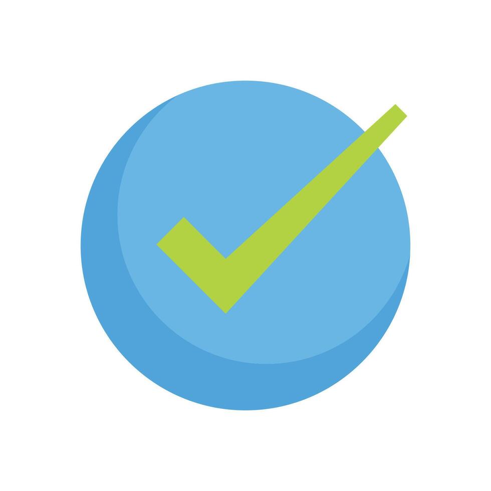 Simple icon on a theme check mark, validated vector