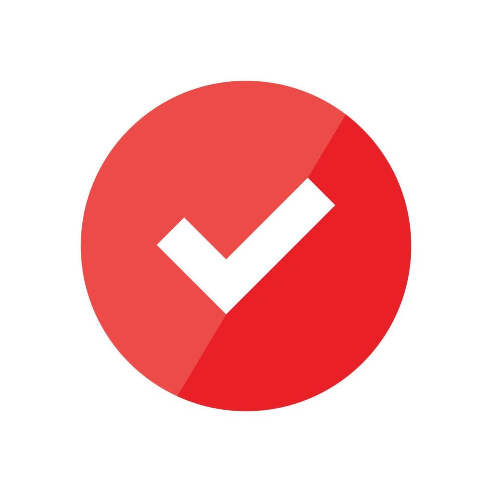 Simple icon on a theme confirmation in red circle vector