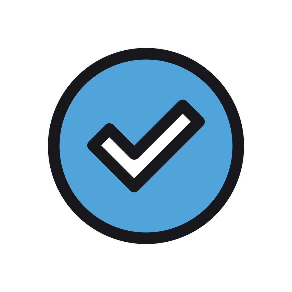 Simple icon on a theme circle check mark vector