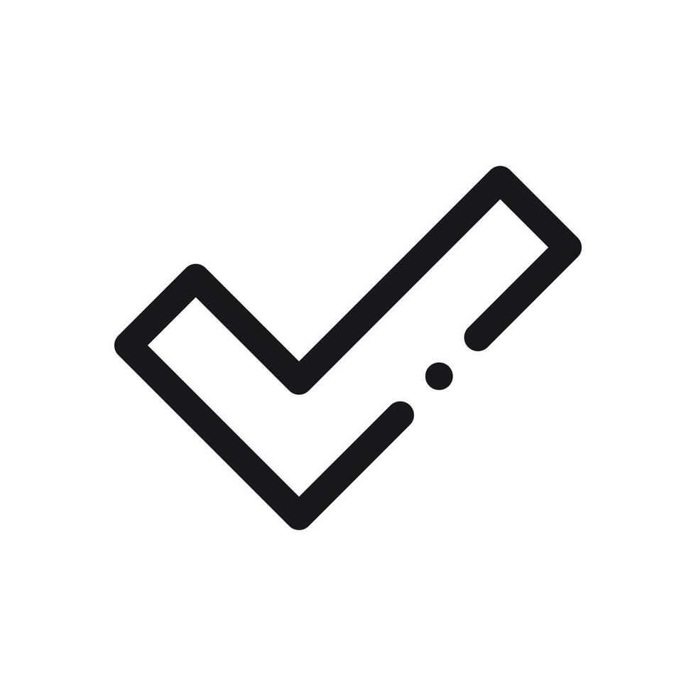 Simple icon on a theme check mark, authentic vector