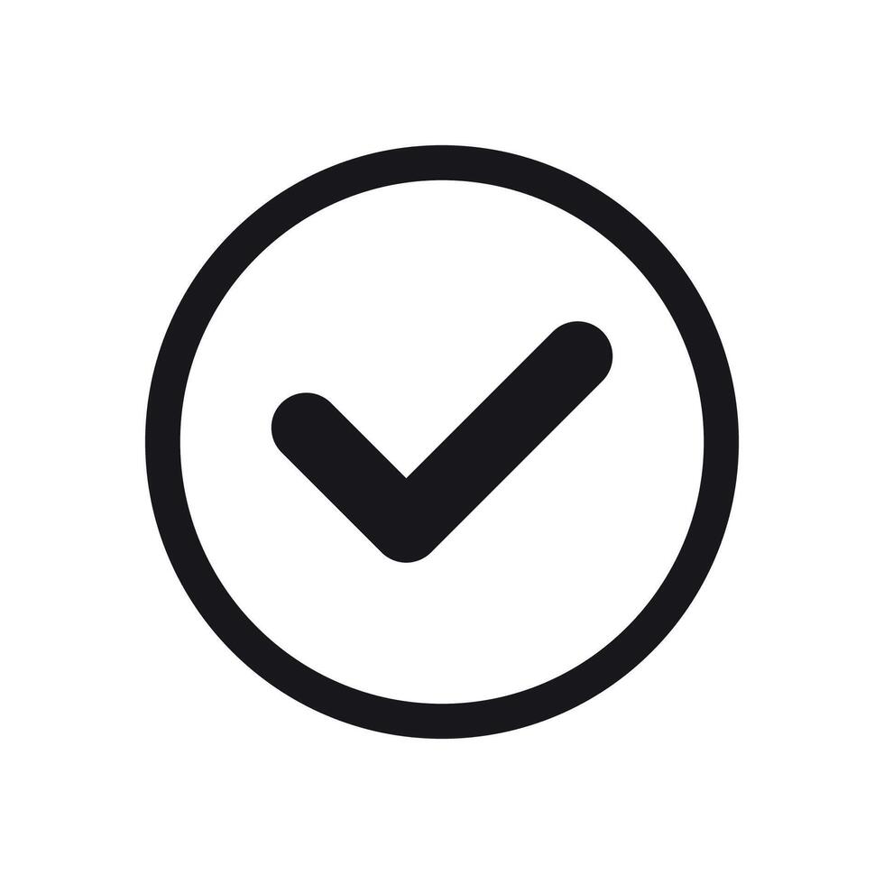 Simple icon on a theme check mark, recognised vector