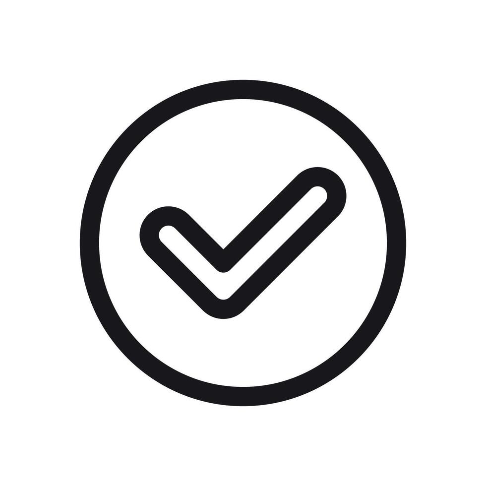 Simple icon on a theme check mark, verified vector