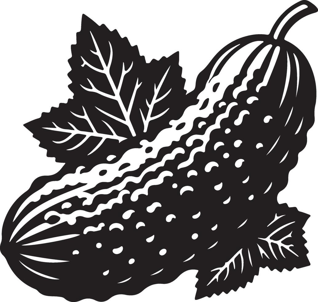 Cucumber silhouette style vector