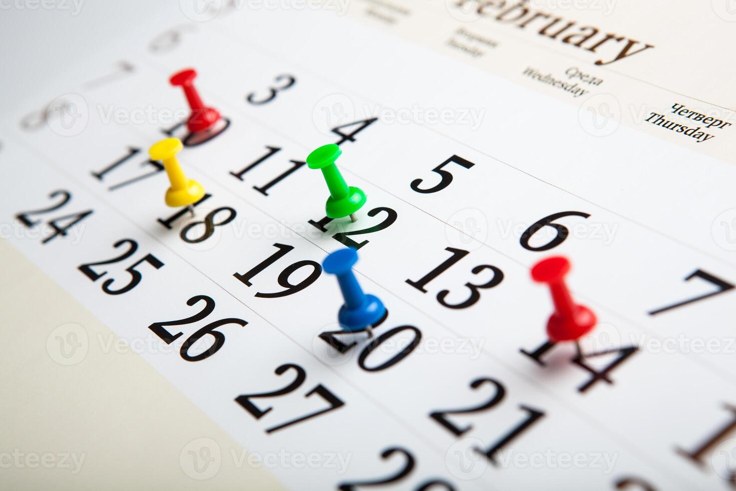 large wall calendar with needles photo