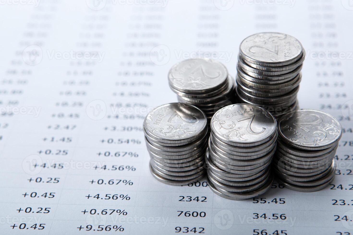 pile of coins and counting photo