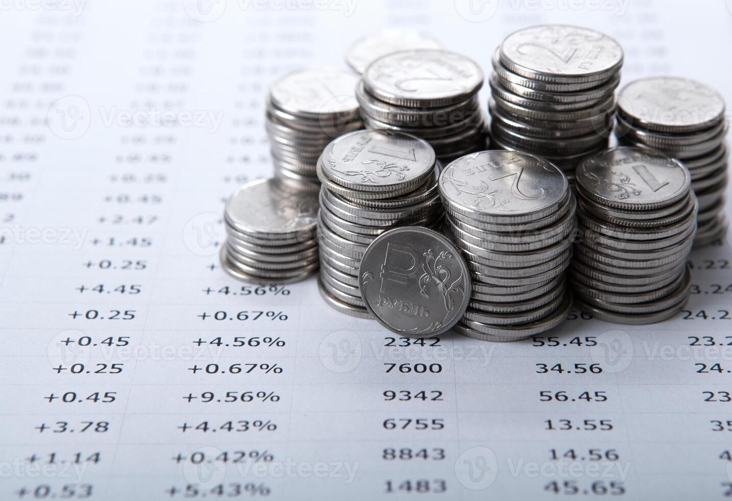pile of coins and counting photo