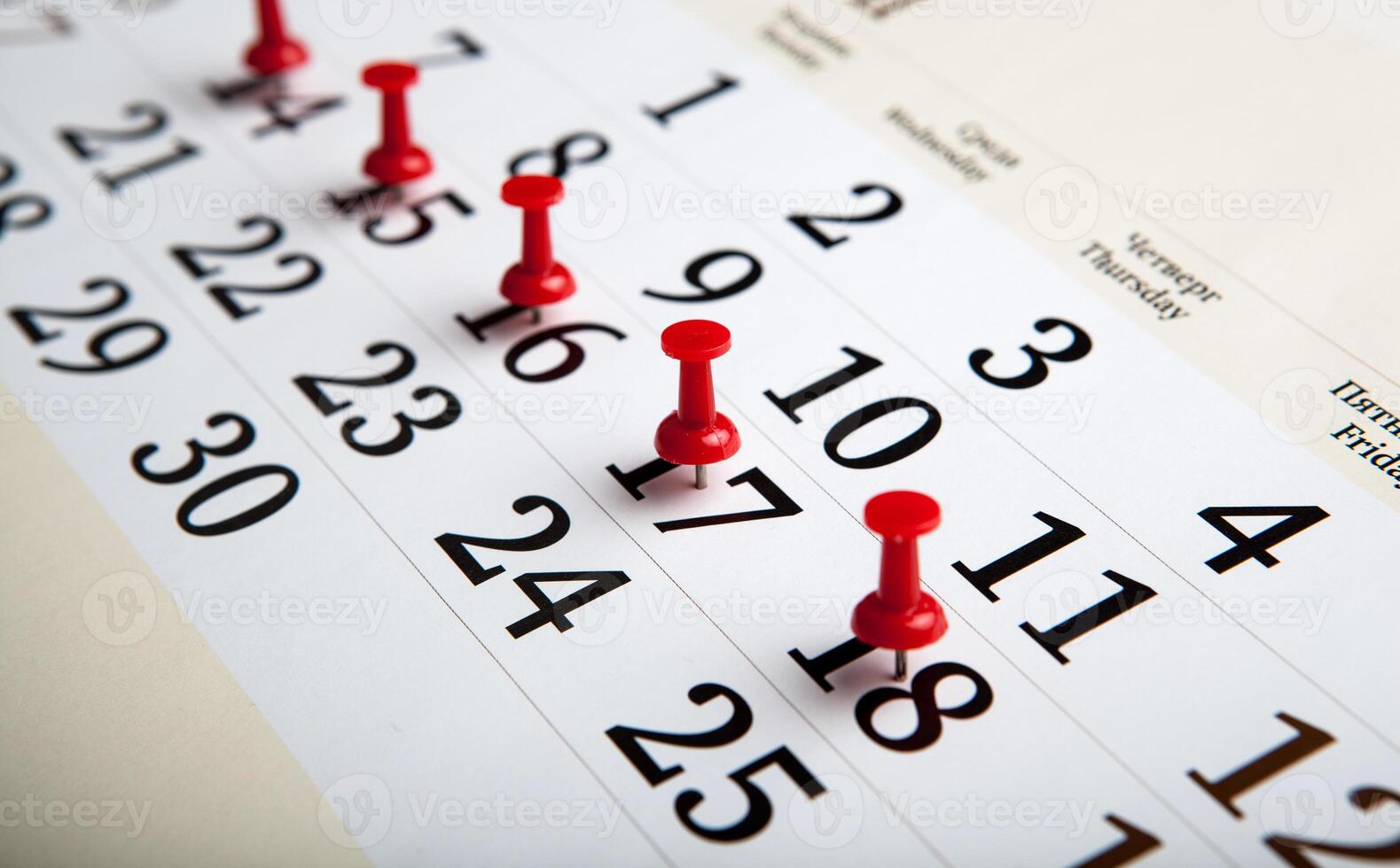 large wall calendar with needles photo