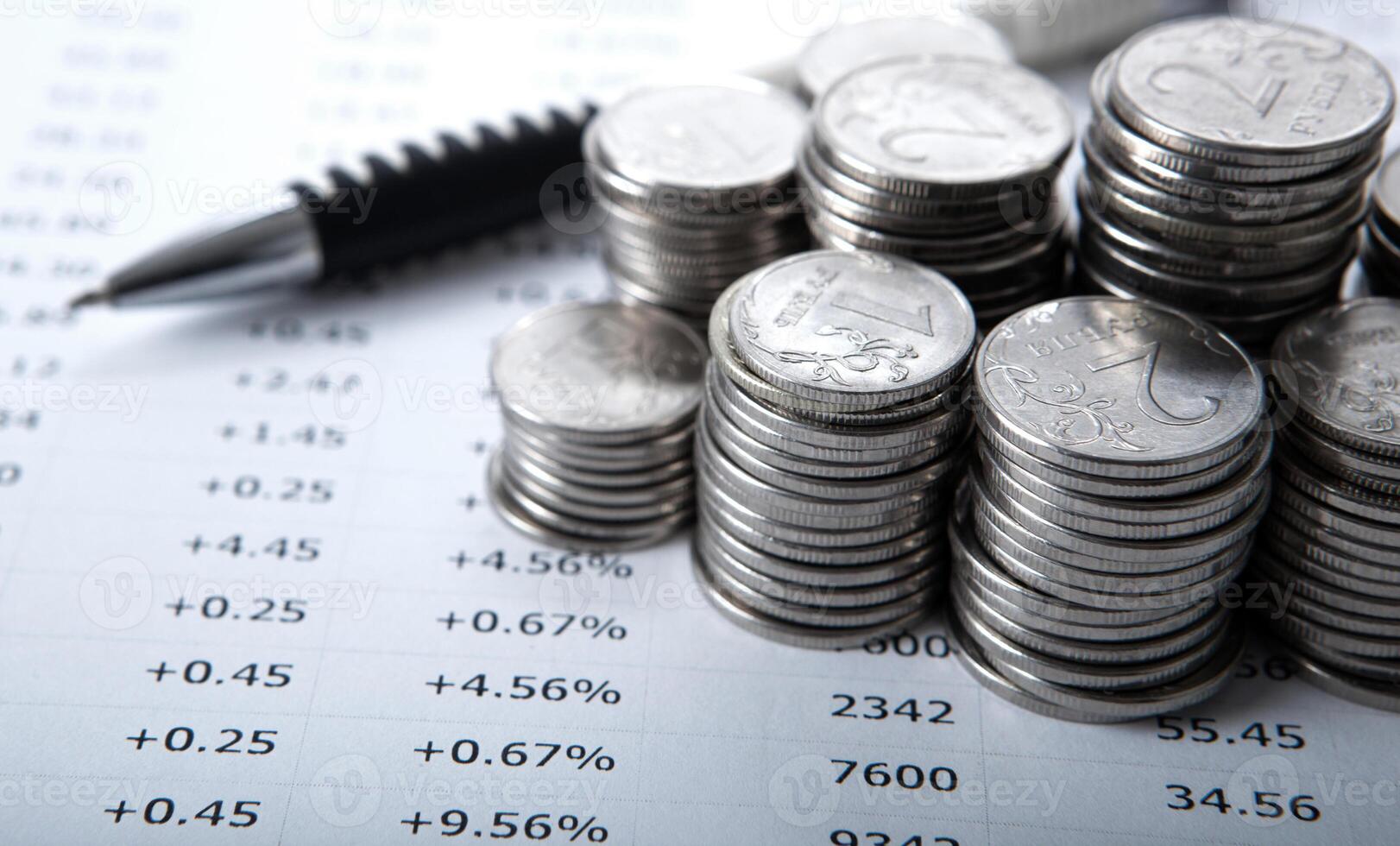 pile of coins and counting photo
