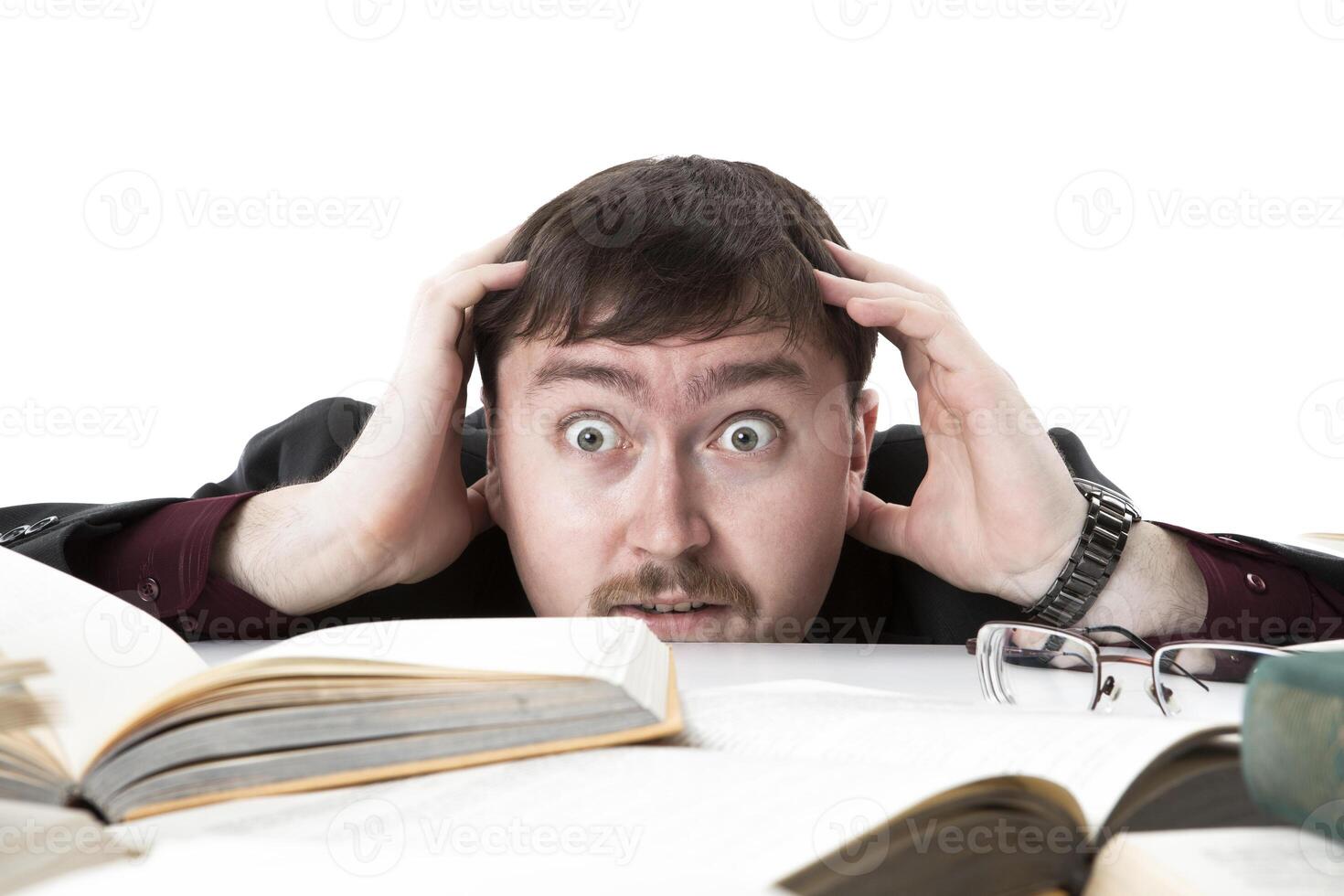 desperately interrogative expression student photo