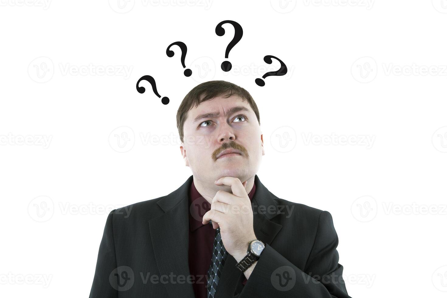 portrait of a man thinking question 2 photo