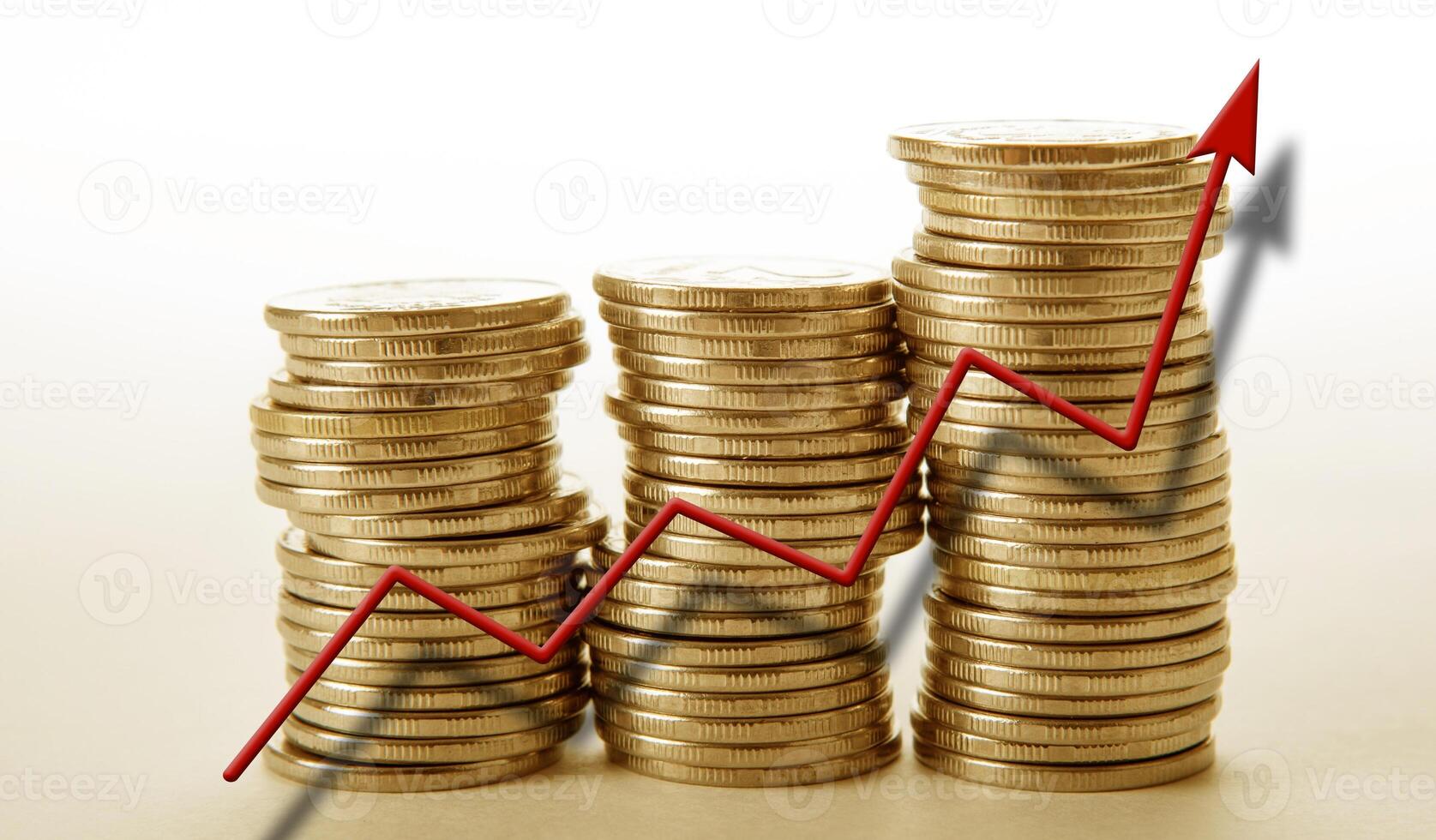 stacks of coins with diagram photo
