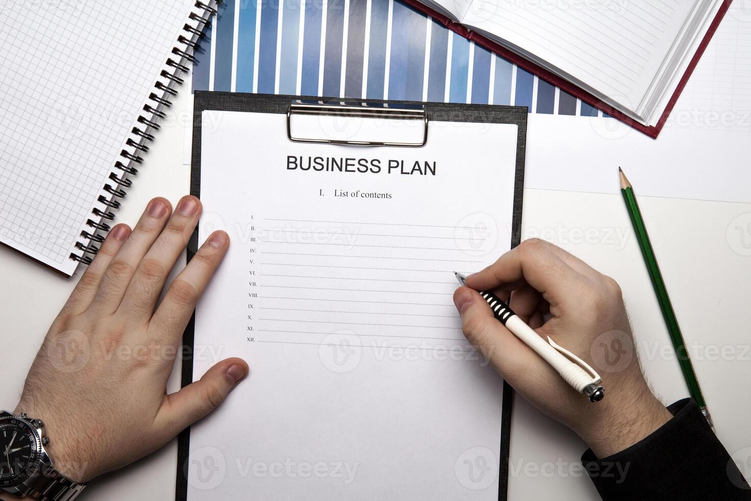 businessman begins to plans photo