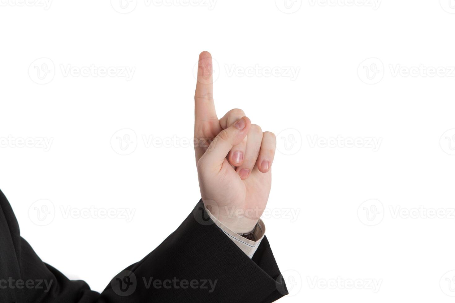 male hand showing one finger photo