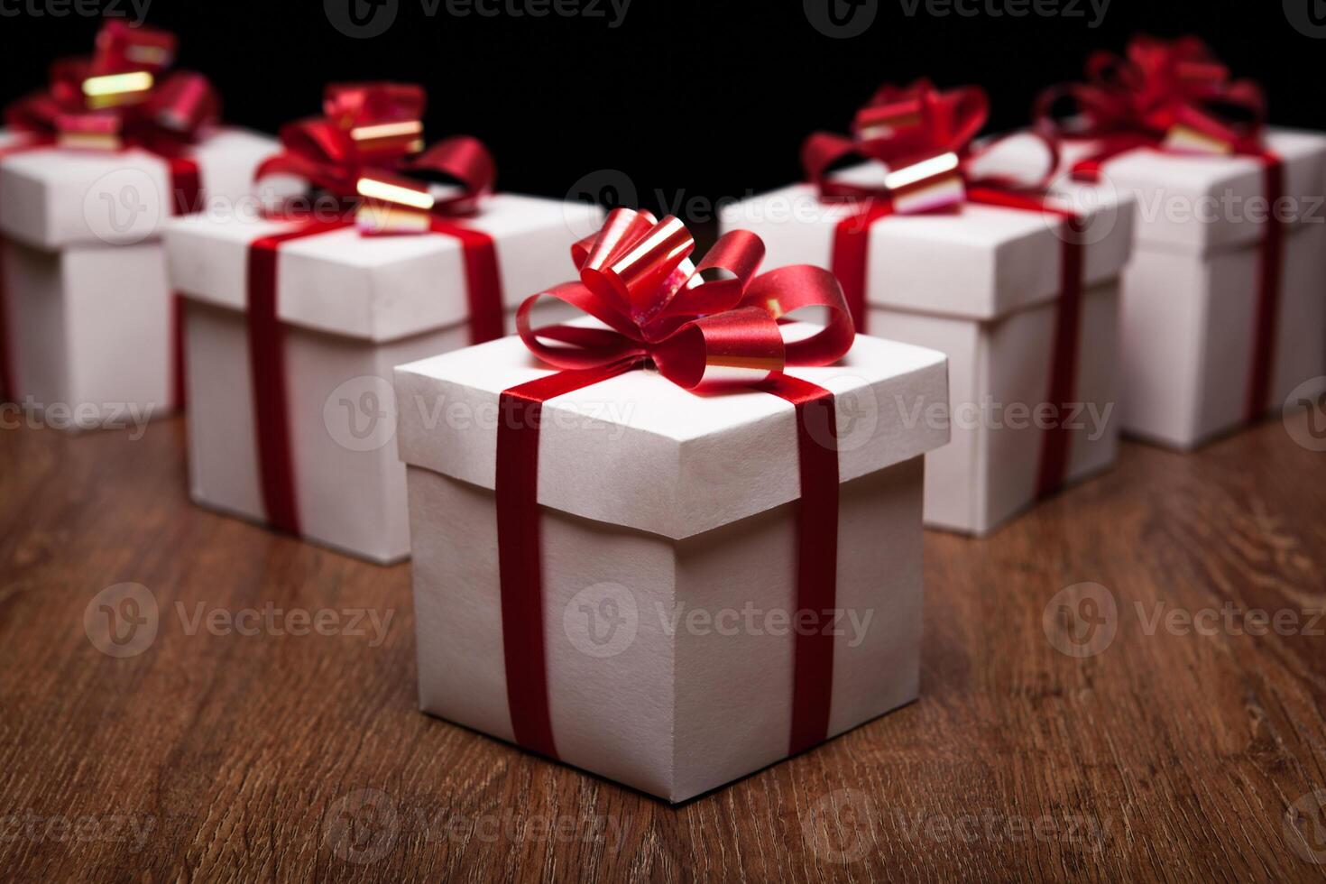 small gift boxes on the table photo