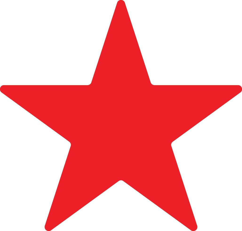 Red star icon in trendy style isolated on white background . 5 point star icon vector