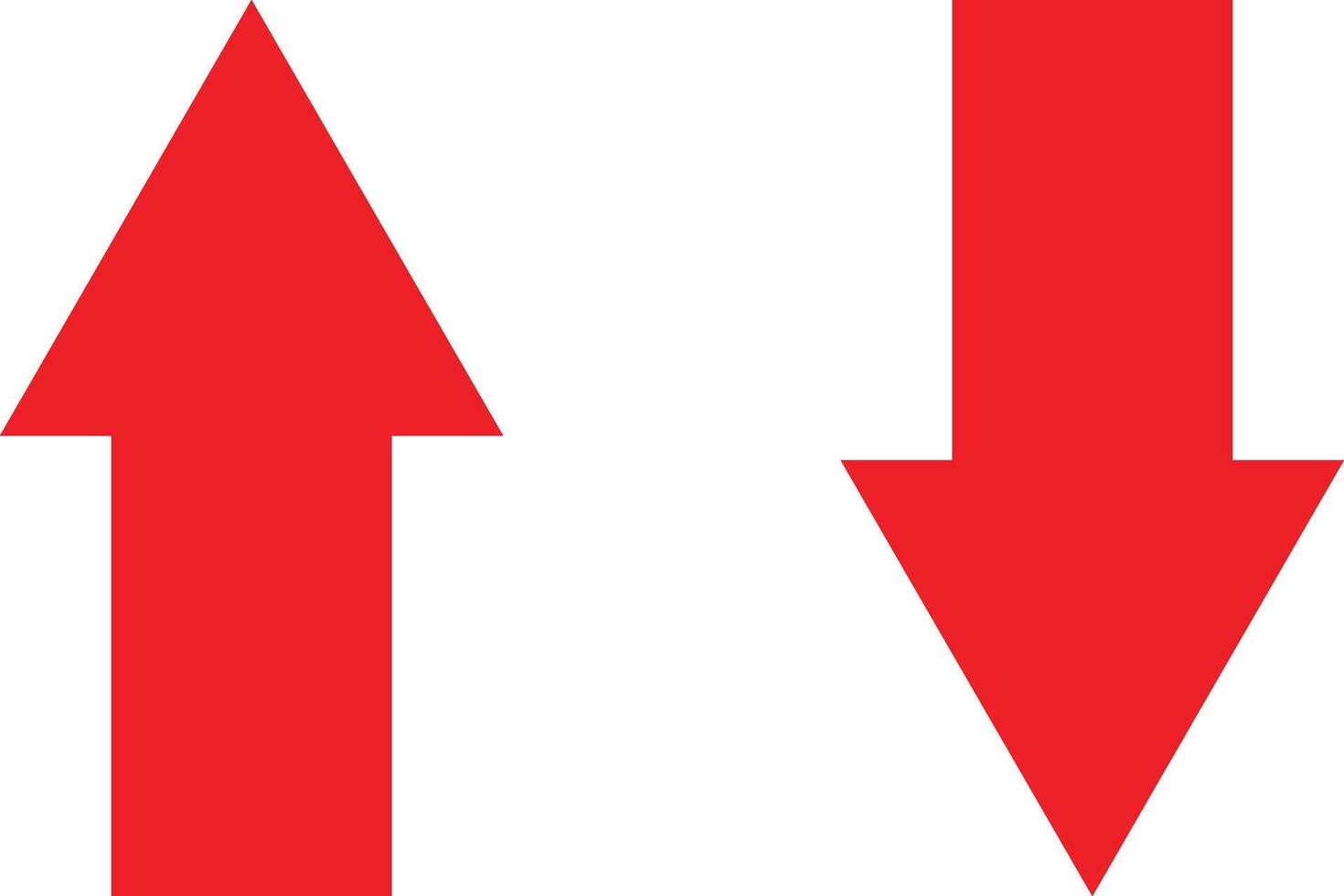 Red arrow up and down icon set . Red up and down arrow icon . illustration vector