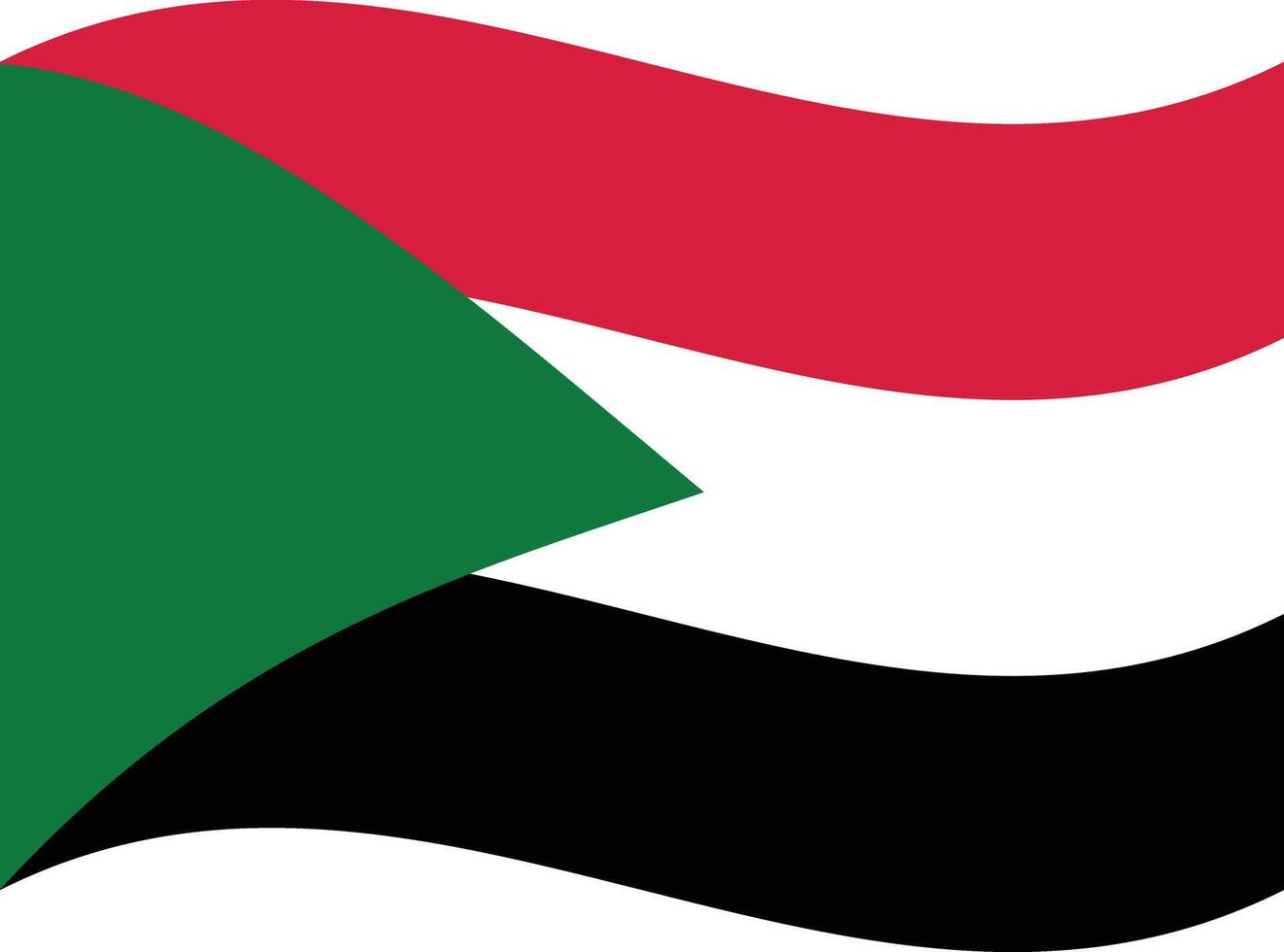 Wavy Sudan flag isolated on white background . Sudan flag fluttering . illustration vector
