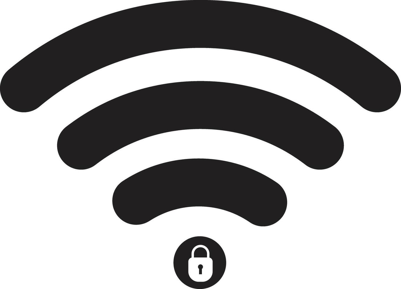 Locked wifi icon . Blocked wireless internet signal icon . Wifi with lock icon vector