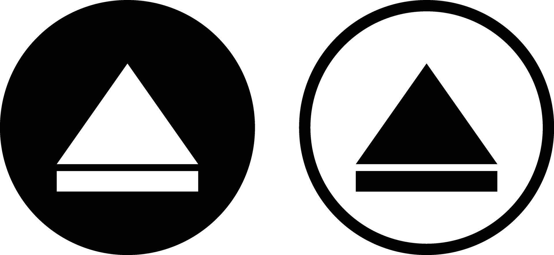 Eject button icon set in two styles isolated on white background . Eject icon vector