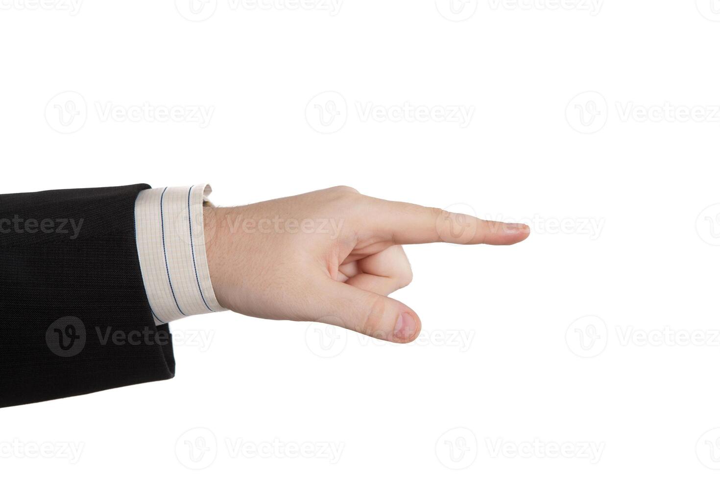 man's hand indicates photo