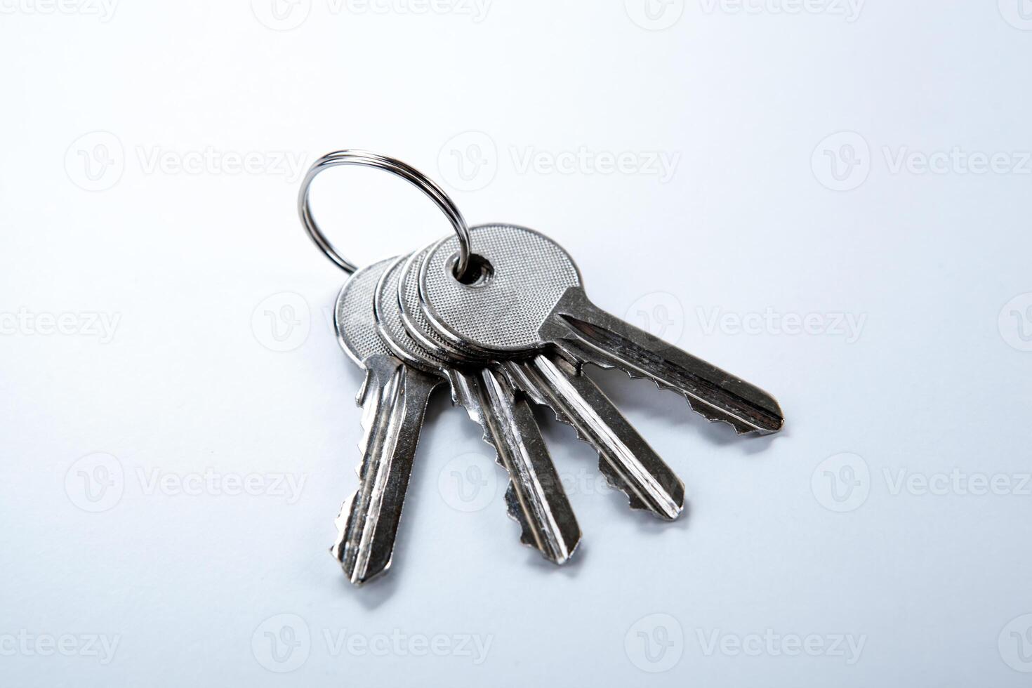 keys from the apartment on a white table photo