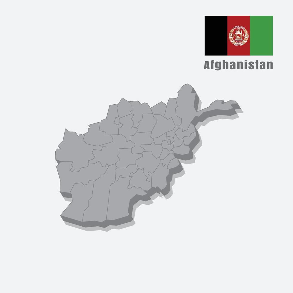 3D map of Afghanistan isolated on white background vector