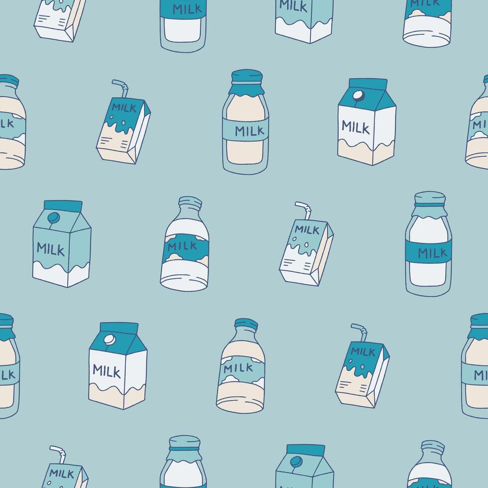 Collection of Milk Seamless Pattern illustration for Print, Wallpaper, Decoration. vector