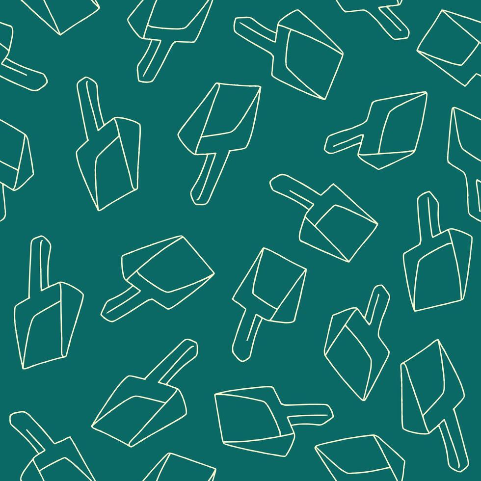 Outline Bunch of Dustpan Seamless Pattern illustration Design vector